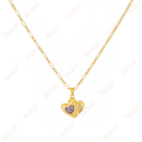 heart necklace simple style whip chain